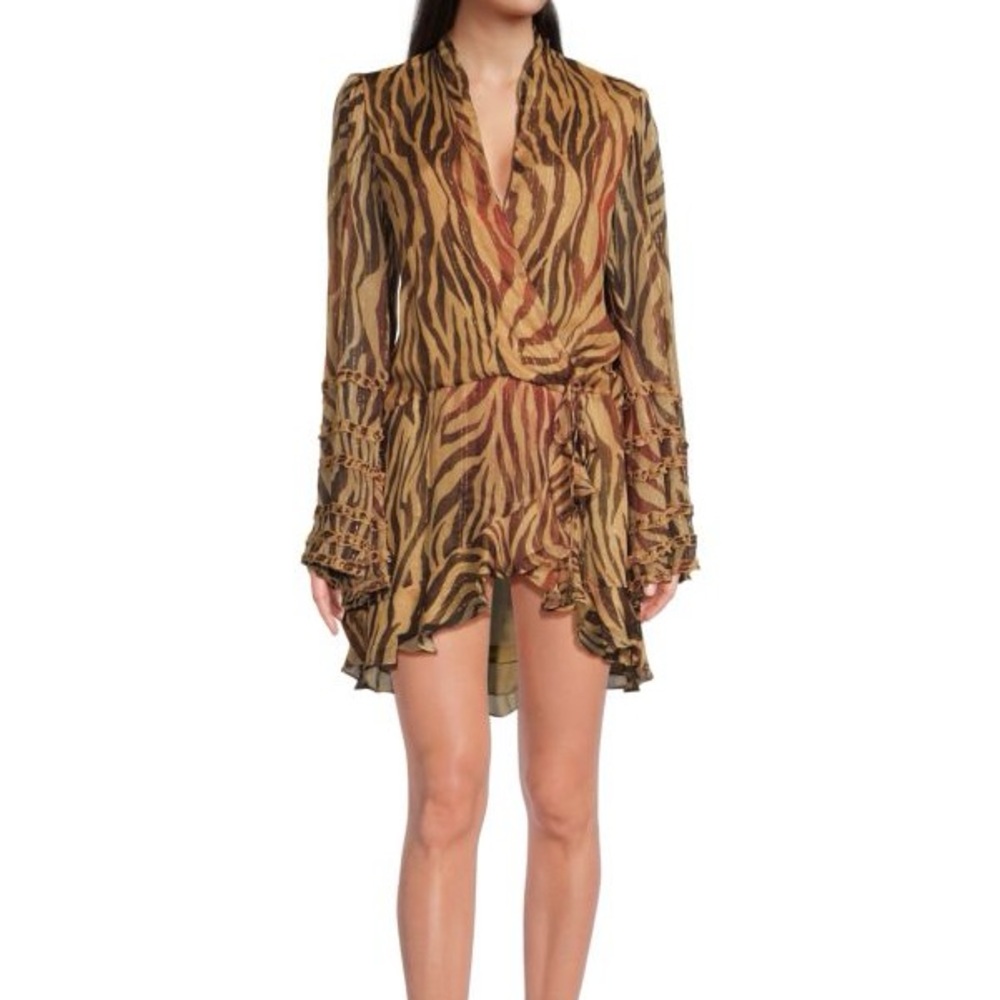 Rococo Sand Zebra Print Long Sleeve Dress
